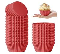 Dreamtop 300Pcs Paper Baking Cupcake Cases, Greaseproof Cupcake Liners Chocolate Paper Candy Cups Muffin Wrappers Truffle Cases for Jubilee Party Birthday Celebration 5 * 3.5cm (Red)