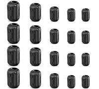 Dreamtop Ferrite Core Noise Suppressor Beads - 20 Pack EMI RFI Filter Clips for USB Audio Video Cables, Multi-Size (3.5-13mm) Cable Management Solution for Electronics Interference Reduction