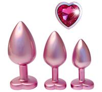 Dreamtoys Gleaming Love - heart-shaped anal plug set (pink)