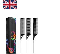 FRAMAR Dreamweaver Highlighting Comb Set - 3-Pack Pin Tail Hair Combs for Colouring, Hairdressing Comb For Hair Colour