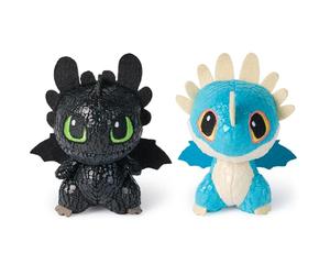 DreamWorks Dragons How to Train Your Dragon Mini Plushies, Toothless & Deadly Nadder 2-Pack, 3” Stuffed Animals, Kids Toys for Boys Ages 4 & Up