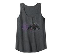 DreamWorks Dragons Strike Class Toothless Tank Top, Women, Dark Heather Grey, X-Large