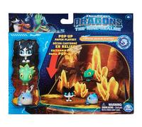 DreamWorks Dragons: The Nine Realms, Crystal Realm Pop-Up Playset with 3 Mini Dragon Figures, Children's Toy for Boys and Girls
