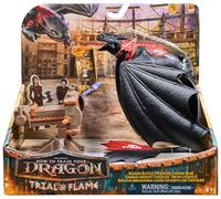 Dreamworks Dragons, Trial of Flame, Blazing Battles Toothless Cannon Blast Playset, Dragon Figure Playset with 3 Cardboard Viking Figures for Ages 4 and up