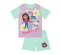 DreamWorks Gabby’s Dollhouse Girls Pyjamas, Short Sleeve Kids Pjs For Summer, Cute Girls' Pyjama Sets, Green 7-8 Years
