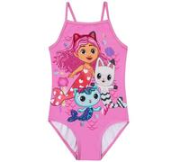 DREAMWORKS Gabby’s Dollhouse Girls Swimming Costume, Mermaid Girls Swimsuit, Kids Swimwear, Pink, 7-8 Years
