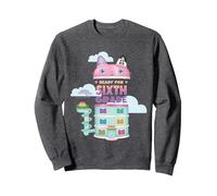 DreamWorks Gabby’s Dollhouse Ready For Sixth Grade Sweatshirt, Adult Unisex, Dark Heather Grey, Medium