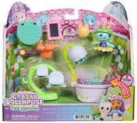 DreamWorks Gabby's Dollhouse Fairylandia MerCat's Fairy Bathroom 12-Piece Set with Moving Bubbles and Spinning Chair, Pretend Play Toys and Doll House Accessories for Kids, Ages 3+