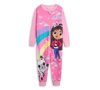 DREAMWORKS GABBY'S DOLLHOUSE Gabby's Dollhouse Gabby and Pandy Paws Girls Pink Zip-Up Onesie | Microfleece Loungewear & Sleepwear | Gabby's Dollhouse Merch - 5-6 Years