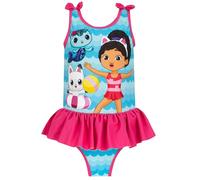 DREAMWORKS GABBY'S DOLLHOUSE Girls Swimsuit | Girls' One-Piece Swimsuits | Children’s Swimming Costumes | Blue 3-4 Years