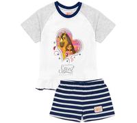 DreamWorks Girls Blue Spirit Character Placement Print Short Sleeve Short Leg Pyjama Set - 5-6 Years