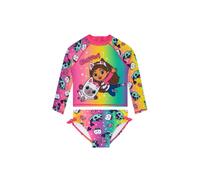 DreamWorks Girl's Gabby's Dollhouse 2 Piece Swim Set Long Sleeves | Size: 2-3 Years DreamWorks Multicolor 2-3 Years