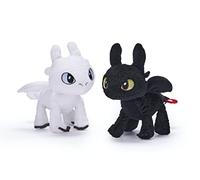 DreamWorks How to Train Your Dragon 7” (18cm) Toothless and Light Fury Soft Plush Toys - Pack of 2