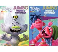DreamWorks - Jumbo Coloring & Activity Book - Trolls World Tour - Set of 2