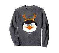 DreamWorks KouKou Penguins Reindeer Holiday Sweatshirt, Adult Unisex, Dark Heather Grey, Large