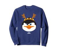DreamWorks KouKou Penguins Reindeer Holiday Sweatshirt, Adult Unisex, Navy Blue, X-Large