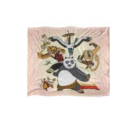 DreamWorks Kung Fu Panda Blanket, 152 x 127 cm Kung Fu Group Soft Throw Blanket DreamWorks Multicolor 152 x 127 cm
