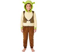 DreamWorks Shrek Boys Onesie With 3D Ears, Ages 5 to 13 Years | Warm And Cosy Fleece, Shrek Outfit, Central Zipper, 3D Printed Ears, Novelty Onesie For Sleepovers, Halloween And Christmas