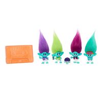 DreamWorks Trolls Band Together BroZone On Tour Set with 5 Small Dolls & Tape Cassette Stand, Collectible Toy Inspired by the Movie, HTH35
