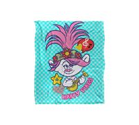 DreamWorks Trolls Blanket 152 x 127 cm Happy Vibes Poppy Soft Throw Blanket DreamWorks Multicolor 152 x 127 cm