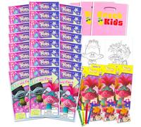 Dreamworks Trolls Mini Party Favors Set for Kids - Bundle with 24 Mini Trolls Grab n Go Play Packs with Coloring Pages, Stickers and More (Trolls Birthday Party Supplies)