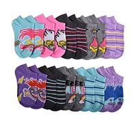 DREAMWORKS TROLLS womens No Show Socks, Bright Turquoise (10 Pack), M
