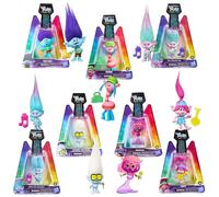 DREAMWORKS TROLLS World Tour Miniature Toy Figures with Musical Accessories - Pack of All 7 - Poppy, Branch, Cooper, Tiny Diamond, Satin, Chenille, & Mermaid