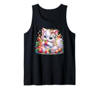 Dreamy Aesthetic Strawberry Kitty Kawaii Cottagecore Kitten Tank Top
