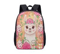 Dreamy Alpaca 17 Inch Backpack Rainbow School Bag for Kids Girls Boys Fairy Tale Clouds Print Student Rucksack (09)