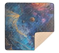 Dreamy and Colorful Starry Sky Large Non-Slip Baby Activity Play Mat for Indoor Outdoor Portable Activity Entertainment Mat for Baby Kids Toddlers Infants, 50'' x 50''