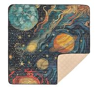 Dreamy and Colorful Starry Sky Large Non-Slip Baby Gym & Activity Mat for Floor Washable Baby Crawling Mat for Babies Infants Toddlers, 50'' x 50''