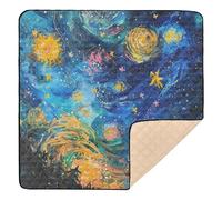 Dreamy and Colorful Starry Sky Soft Thick Baby Playmat for Indoor Outdoor Portable Infant Play Mat for Babies Infants Toddlers, 50'' x 50''