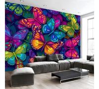 Dreamy And Vibrant Butterflies Wall Mural Abstract Animals Mural Blue And Red Photo Wallpaper Art Print Wall Murals Decoration Poster Picture Wallpaper For Living Room Bedroom 300X210Cm (W X H)