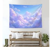 Dreamy And Whimsical Tapestry Purple Light Blue Wall Hanging Designs for Home Gradient Clouds Blue Sky Decoration Bedroom Living Room Wall Tapestry 100 × 150 cm
