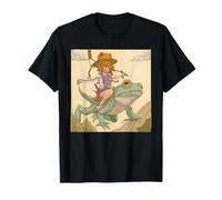 Dreamy Anime Girl and Frog Tee - Whimsical Kawaii Frogcore T-Shirt