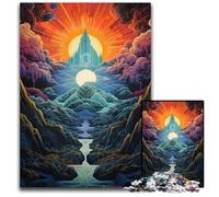 Dreamy Beautiful Mountains 1000 Piece Jigsaw Puzzle Wooden Jigsaw Puzzles Challenging Brain Teaser, Family Activity, Home Decor, 50x75CM/19.68x29.52inch