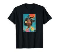 Dreamy Black Girl Tie Dye Summer Blossom Art T-Shirt
