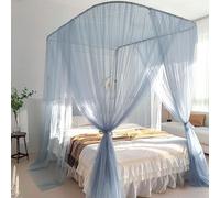 Dreamy Blue 3Door Bed Canopy Mosquito Netting Retractable FloorStanding Net for Home Det 200x220cm (79x87 inches) ct Protect for Better Sp