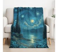 Dreamy Blue Blanket Gifts for Adults Boys Mysterious Tranquil Landscape Microfiber Throw Blankets Soft Comfy Lightweight for Home Decor Couch Bed Sofa 59in × 59in (150cm × 150cm)