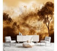Dreamy Botanical Wall Mural Wallpaper, Forest Tree Earth Tone Wallpaper Decorative Wall Mural for Bedroom Study Living Room Home Decor Photo, 300 x 240 cm(W x H)