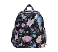 Dreamy Butterfly Flower Pattern Toddler Backpack, Boy Backpack Preschool Bag Kindergarten Schoolbag Nursery Travel Bag for Girl