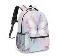 Dreamy Butterfly Print Backpack Soft Cloud Rainbow Gradient Sky Digital Art 16 Inch Travel Daypack with 360 Full Print Design (04)