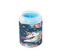 Dreamy Cartoon Unicorns Portable Dog Foot Cleaner Cup Silicone Brush Soft Pets Bathing Brush for Small Medium Large Breed Dogs, Cats