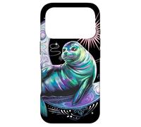 Dreamy Celestial Lion Seal Lounging on a Crescent Moon Case for iPhone 17 Pro