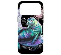 Dreamy Celestial Lion Seal Lounging on a Crescent Moon Case for iPhone 17 Pro Max