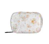 Dreamy Childish Cute Elephants First aid Bag with Detachable Compartments Portable Daily Pill Organizer for Purse