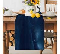 Dreamy Clouds Table Runner 13x72 Inches Long Star Sea Sky Horizon Blue Romantic Cotton Linen Table Runner Burlap Style for Dinner Table Party Decor Tabletop Decorations