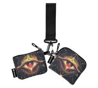 Dreamy Color Tarot Eye Women's Change Wallet Card Cases Slim Portable Card Wallet Money Organizer with Wristle Strap for Men 2 Pcs, dreamy color tarot Eye, One Size, Art Deco