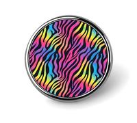 Dreamy Colorful Stripes Print Round Brooch Pins Sublimation Buttons for Hat Clothing Decoration, Metal Circle Badge Lapel Pin for Men Costume Accessory