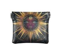 Dreamy Colors Tarot Sun and Moon PU Leather Small Coin Waterproof Change Purse with Clasp for Girls Ladies Handbag